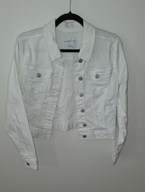 Celebrity Pink Women's White Denim Jacket